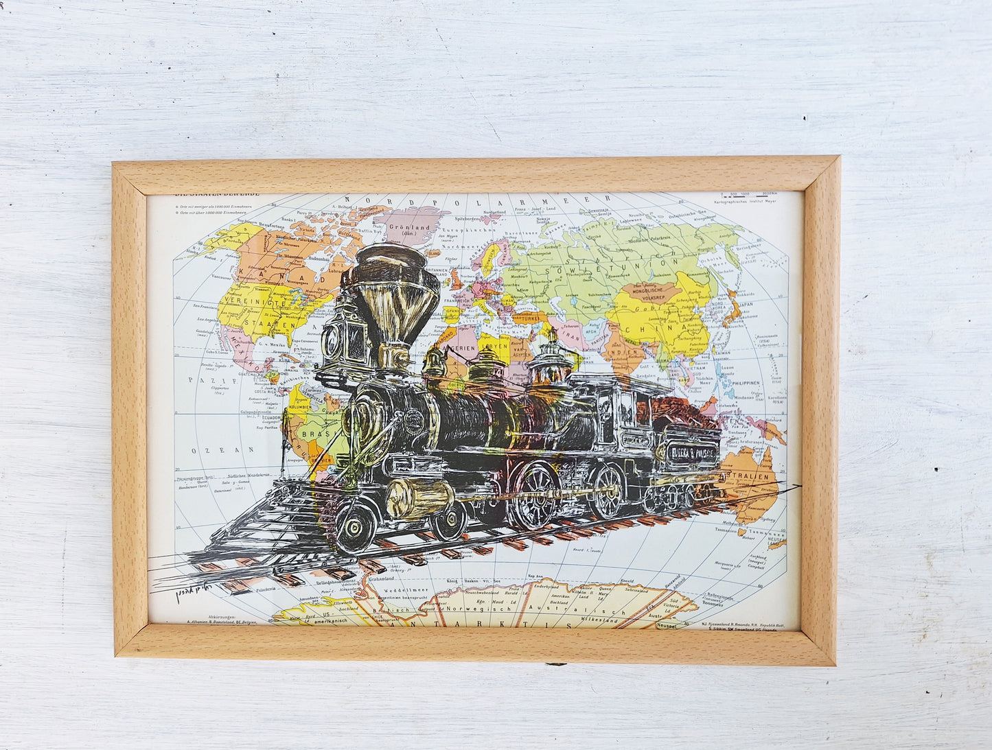 תמונה ממוסגרת קטר קיטור ישן