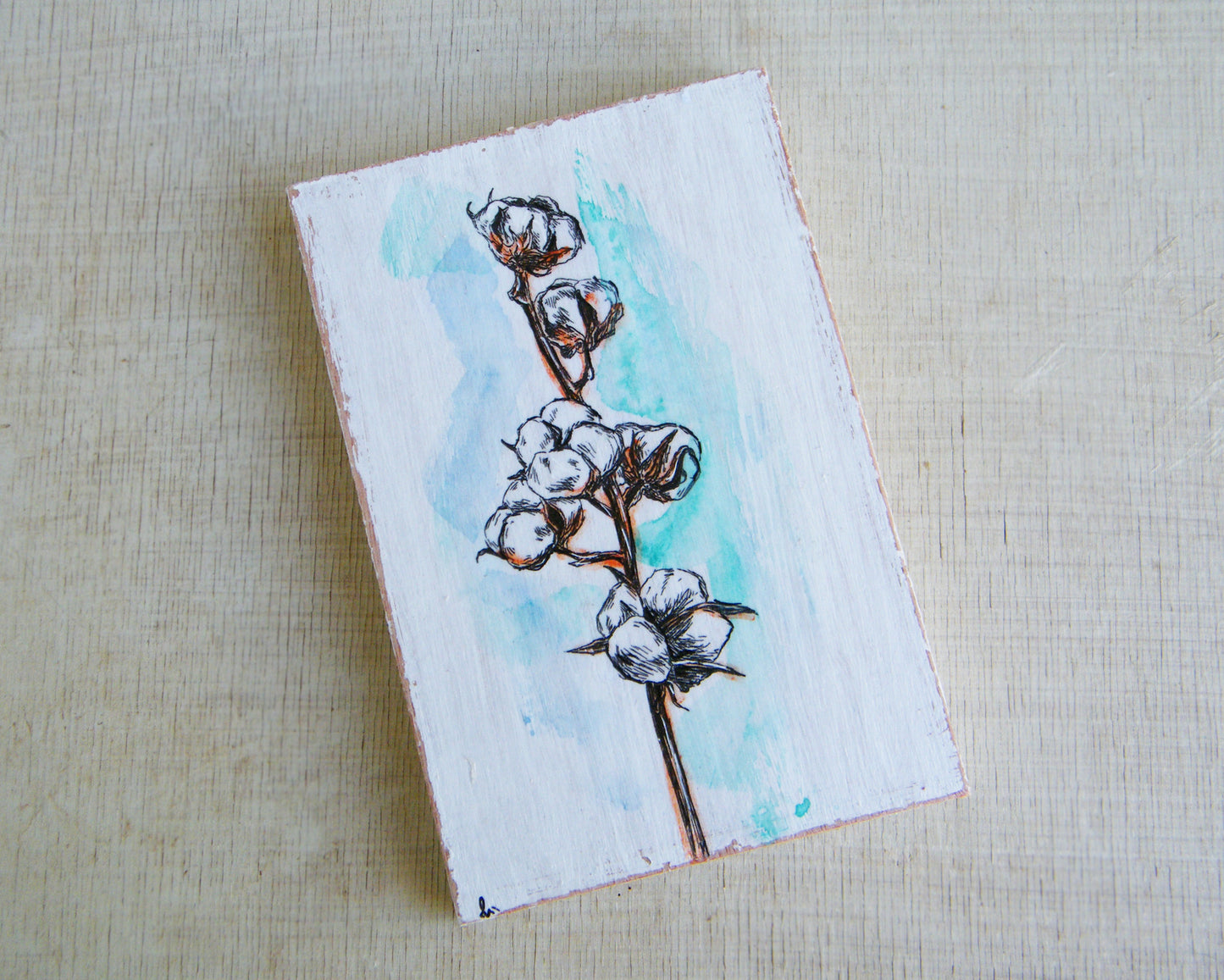 תמונה קטנה מעץ איור כותנה