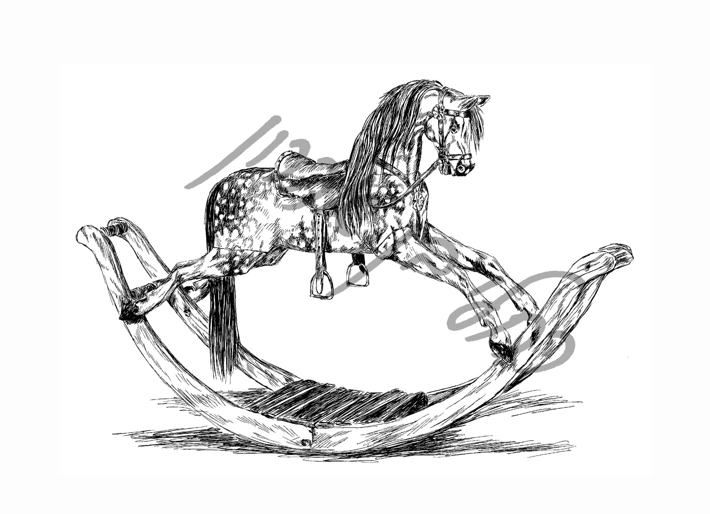 תמונה להדפסה סוס נדנדה