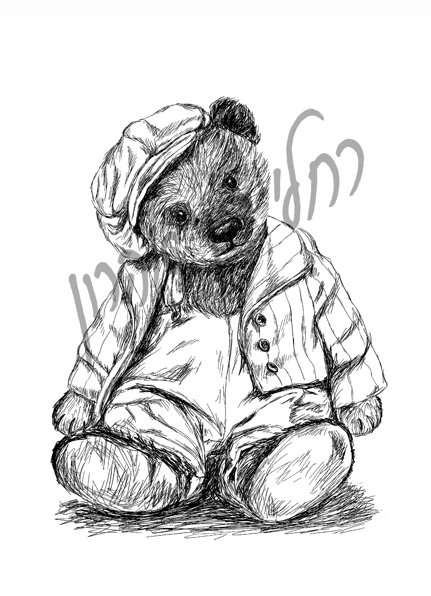 תמונה להדפסה דובי וינטג'