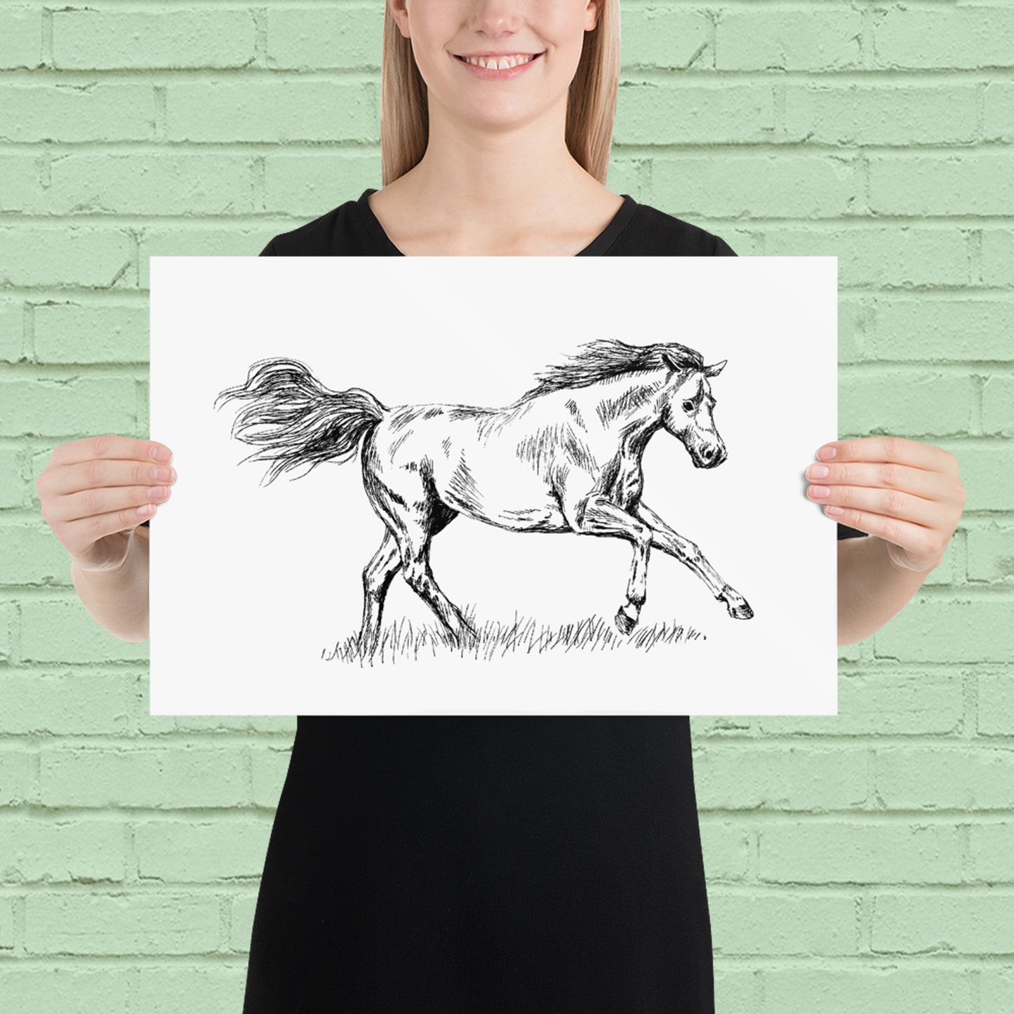 תמונה להדפסה ומיסגור איור סוס - rachelsfinelines