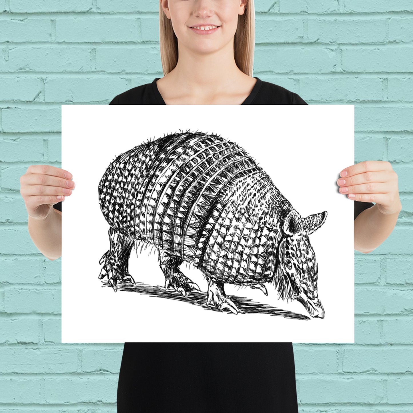 תמונה להדפסה ומיסגור ארמדיל לחדר ילדים - rachelsfinelines