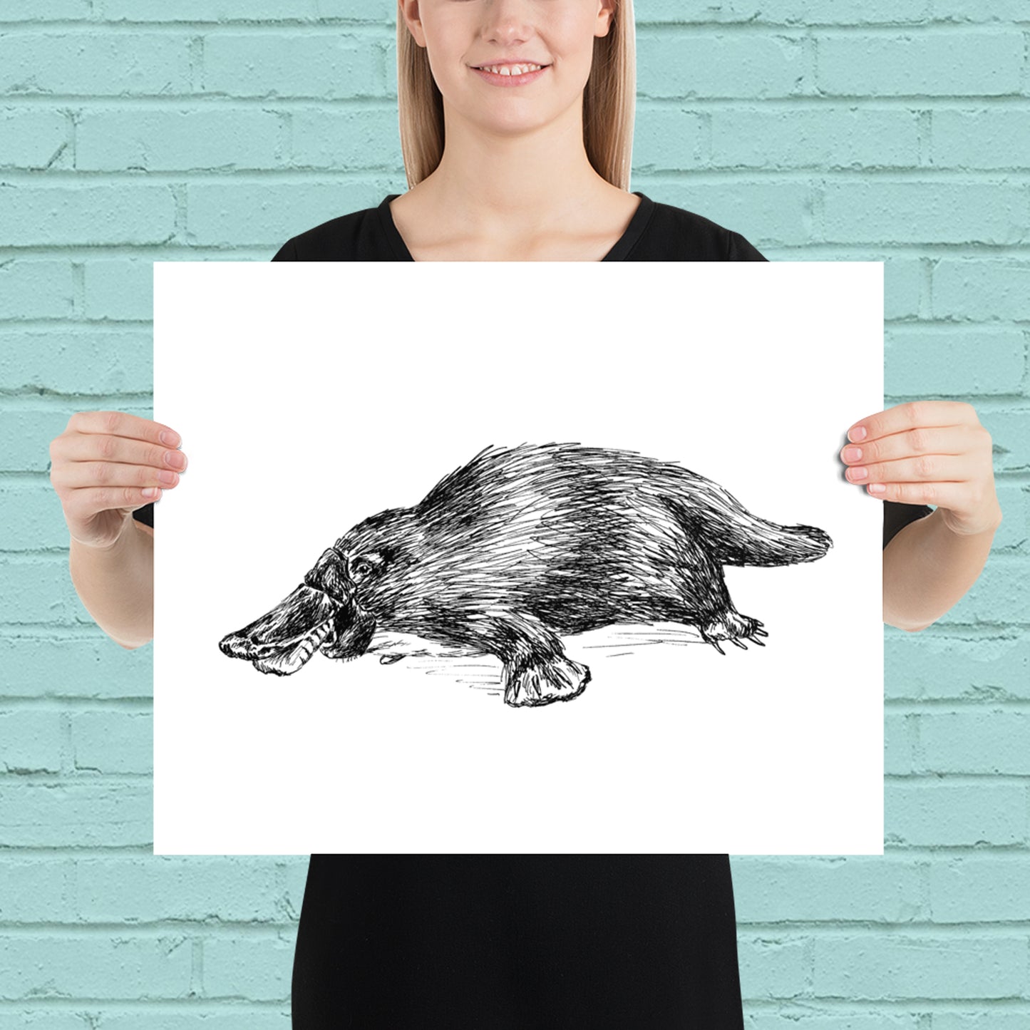 תמונה להדפסה ומיסגור פלטיפוס לחדר ילדים - rachelsfinelines