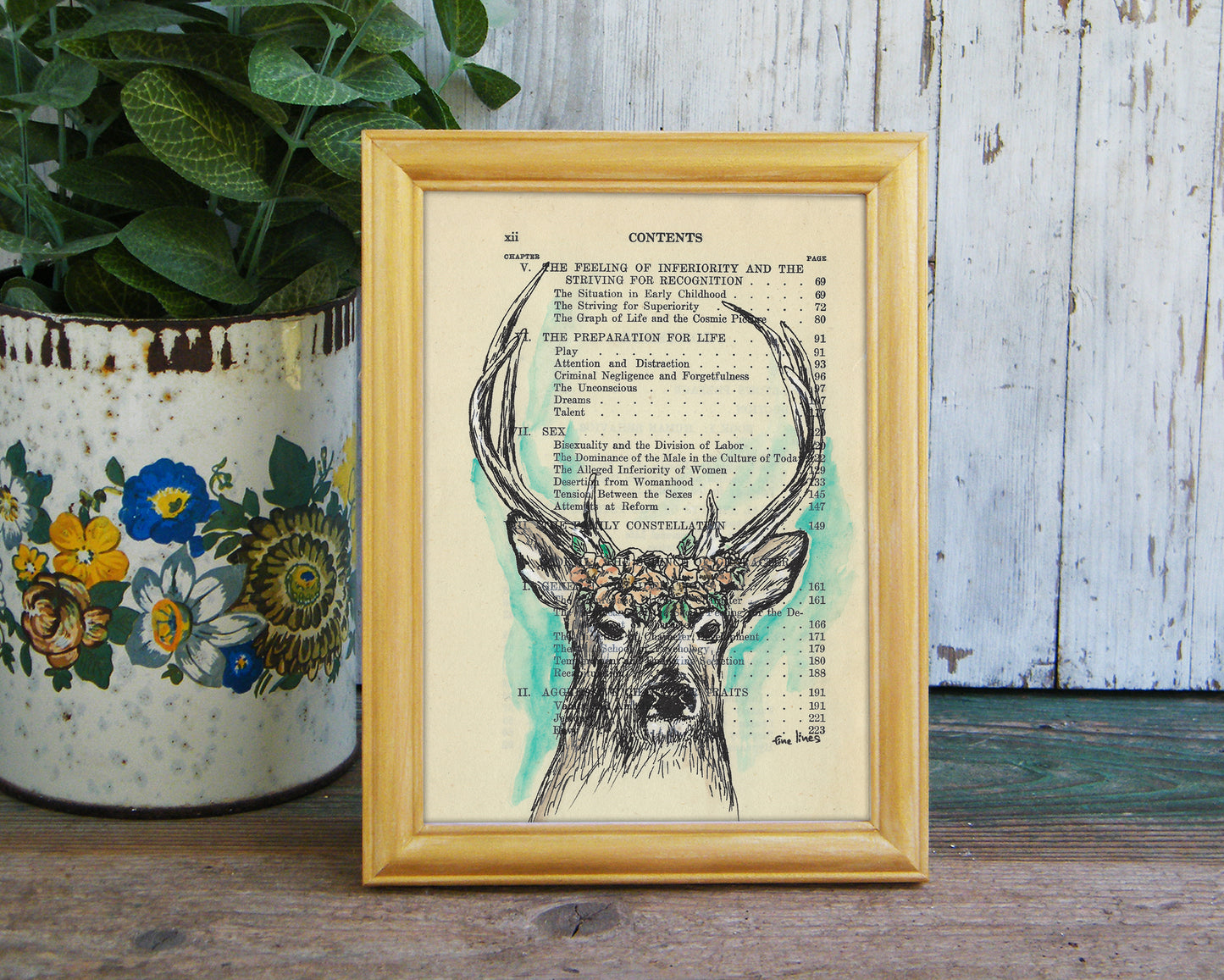 הדפס ראש אייל על נייר מספר ישן - rachelsfinelines