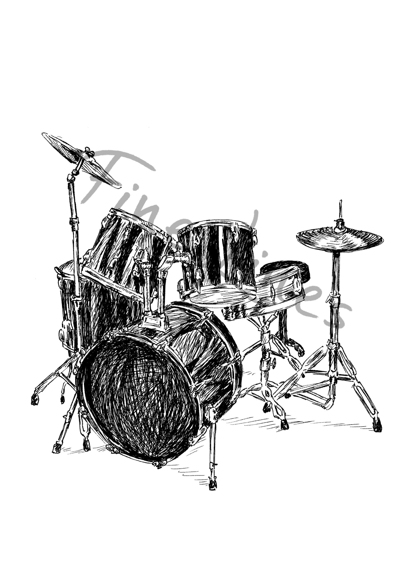 תמונה להדפסה ומיסגור מערכת תופים - rachelsfinelines