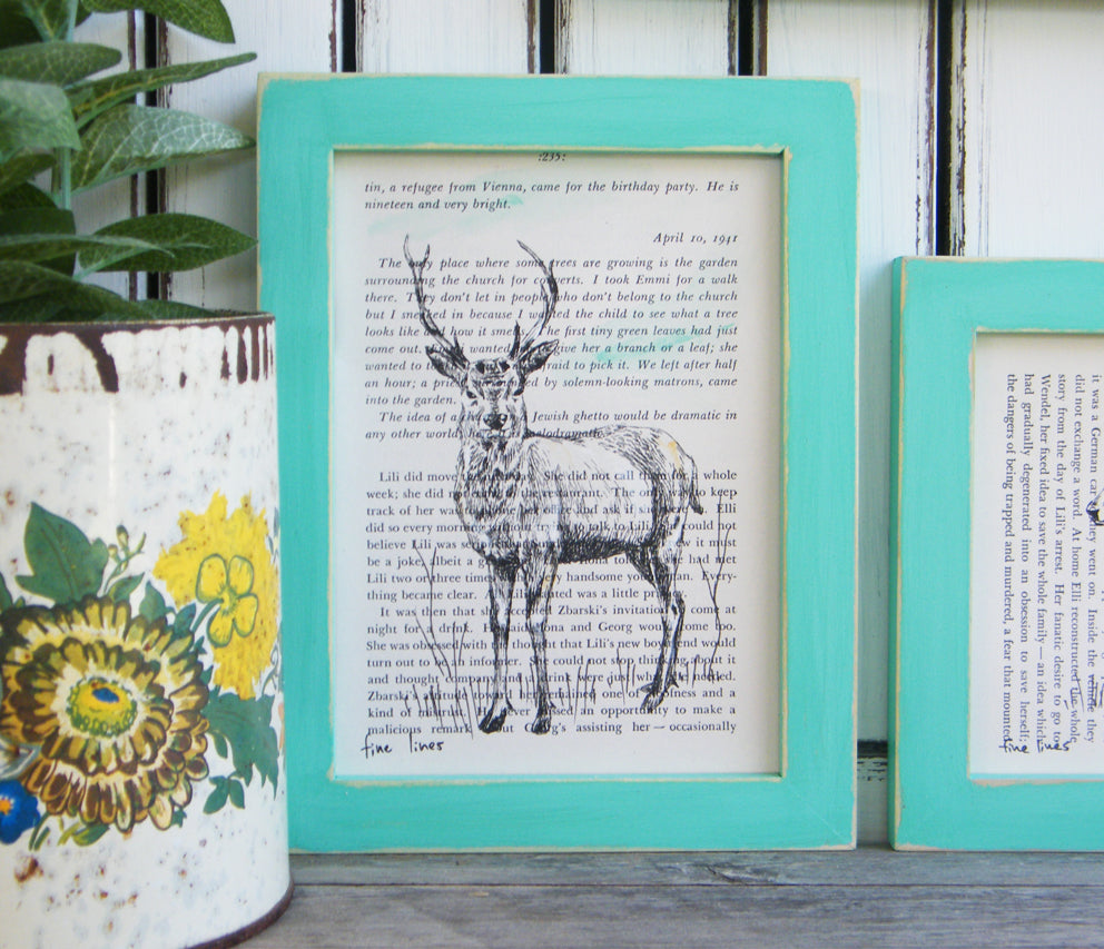 הדפס אייל על נייר מספר ישן - rachelsfinelines