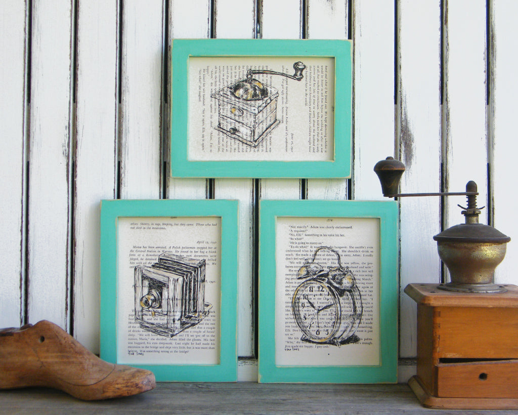 סט הדפסי חפצים עתיקים על דף מספר ישן - rachelsfinelines