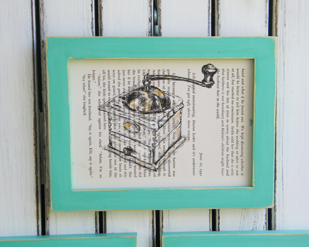 הדפס מטחנת קפה על נייר מספר ישן - rachelsfinelines