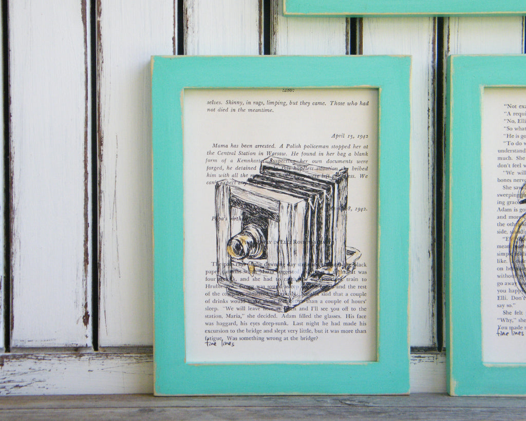 הדפס מצלמה עתיקה על נייר מספר ישן - rachelsfinelines