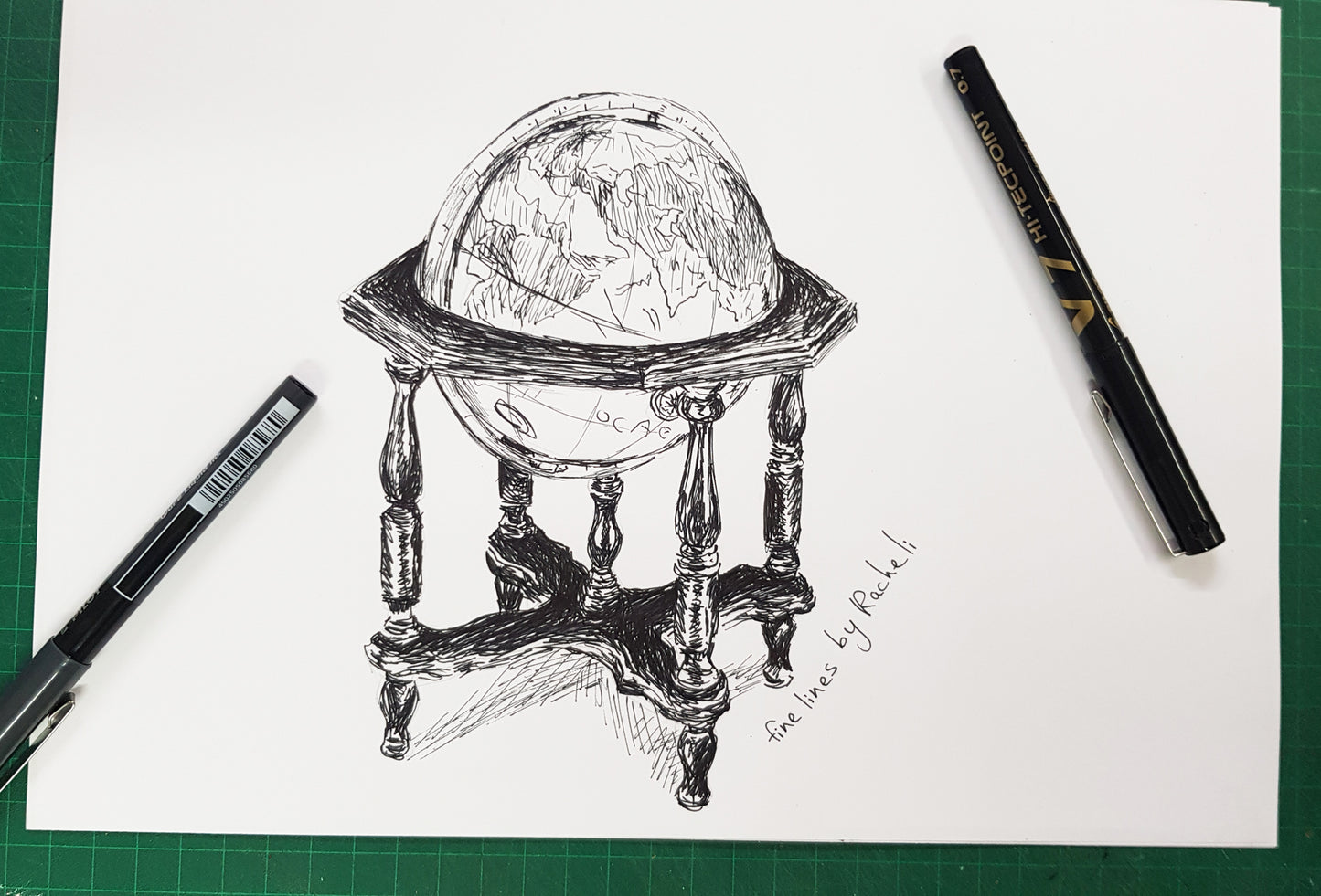 תמונה להדפסה ומיסגור גלובוס עתיק - rachelsfinelines