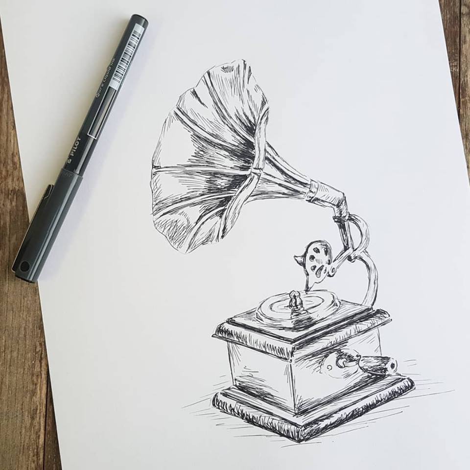 תמונה להדפסה ומיסגור גרמופון עתיק - rachelsfinelines