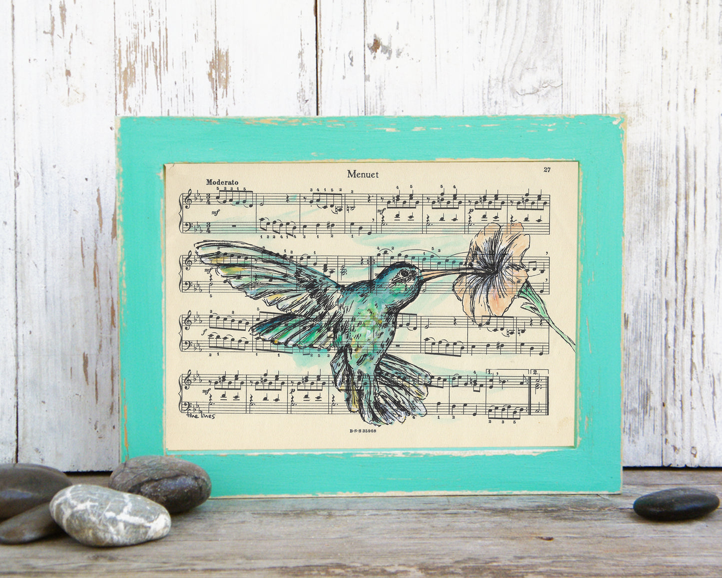 הדפס יונק דבש על נייר מספר ישן - rachelsfinelines