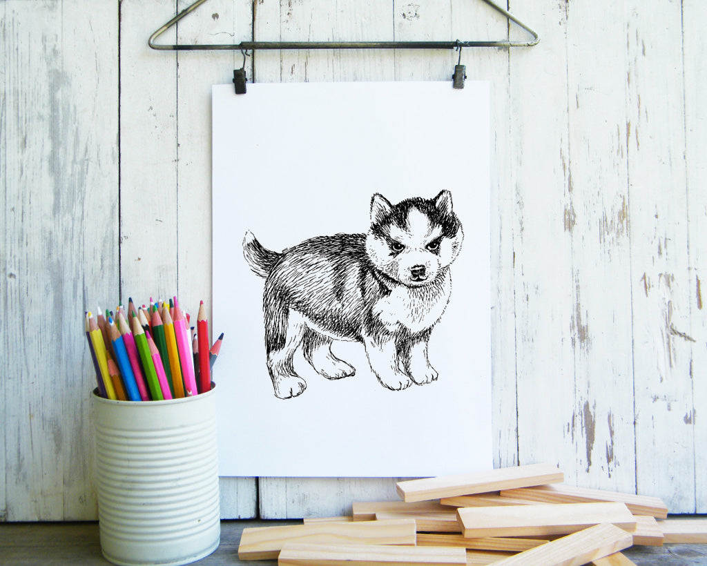 תמונה להדפסה כלב האסקי - rachelsfinelines
