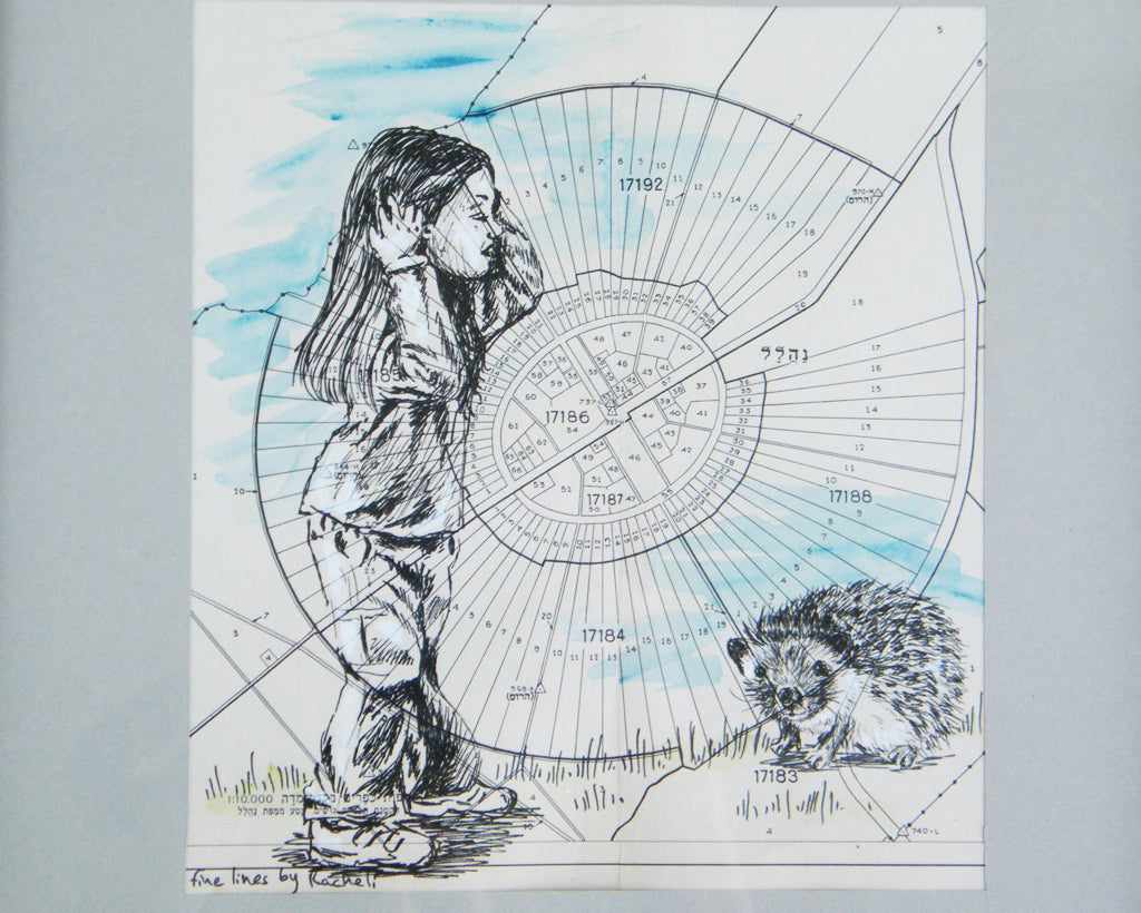 תמונה ממוסגרת ילדה וקיפוד - rachelsfinelines