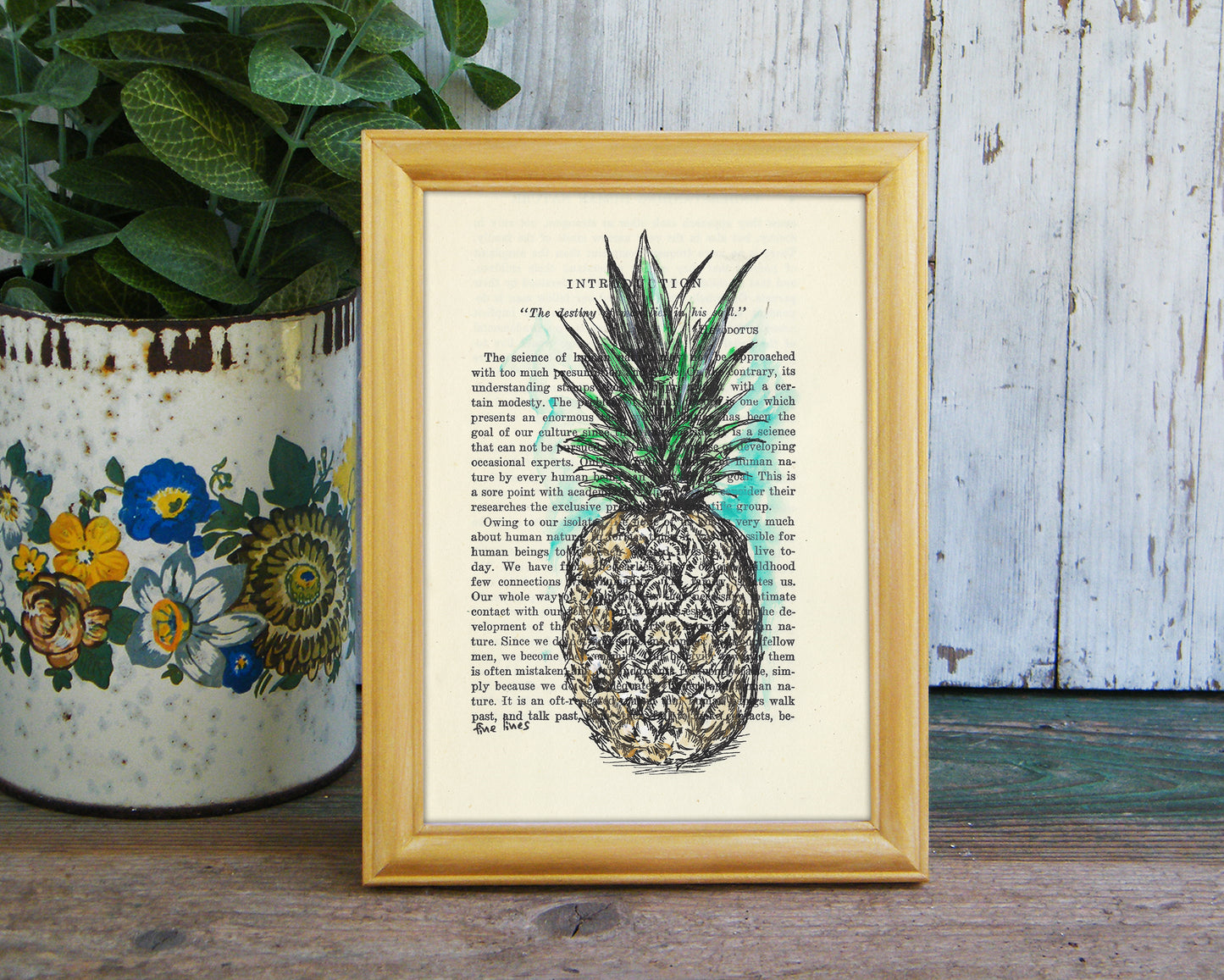 הדפס בוטני אננס טרופי - rachelsfinelines