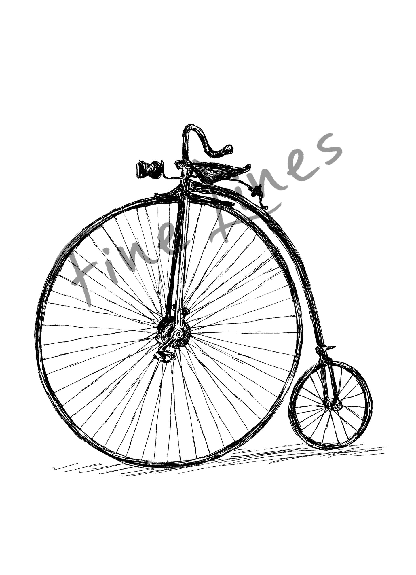 תמונה להדפסה אופניים עתיקים - rachelsfinelines