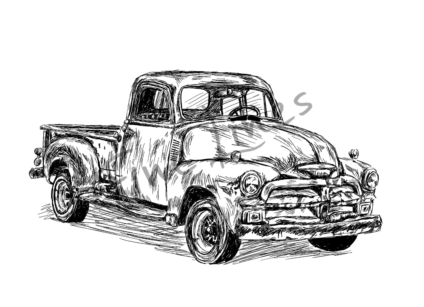 תמונה להדפסה ומיסגור מכונית שברולט וינטג'