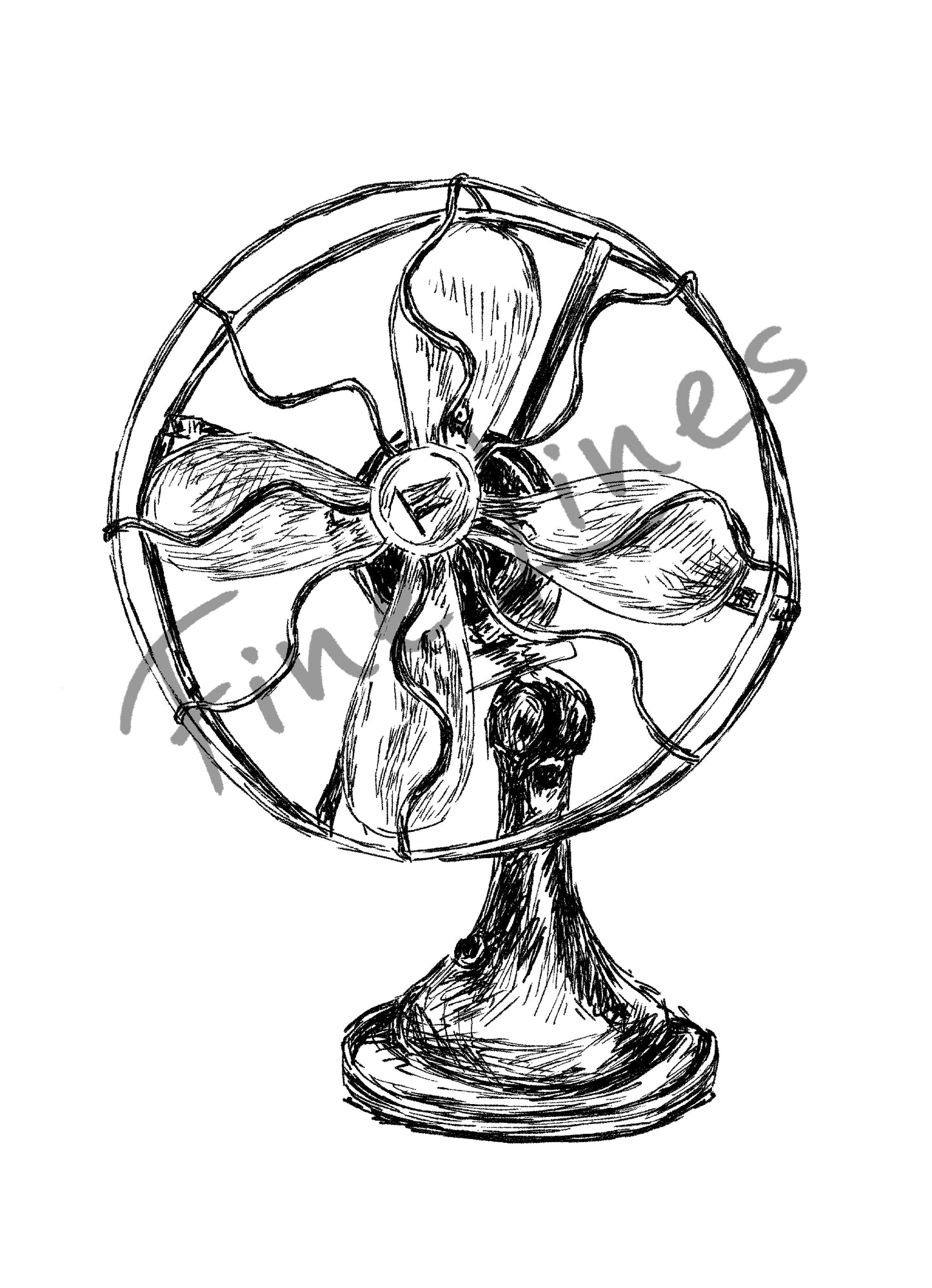 תמונה להדפסה ומיסגור מאוורר עתיק - rachelsfinelines