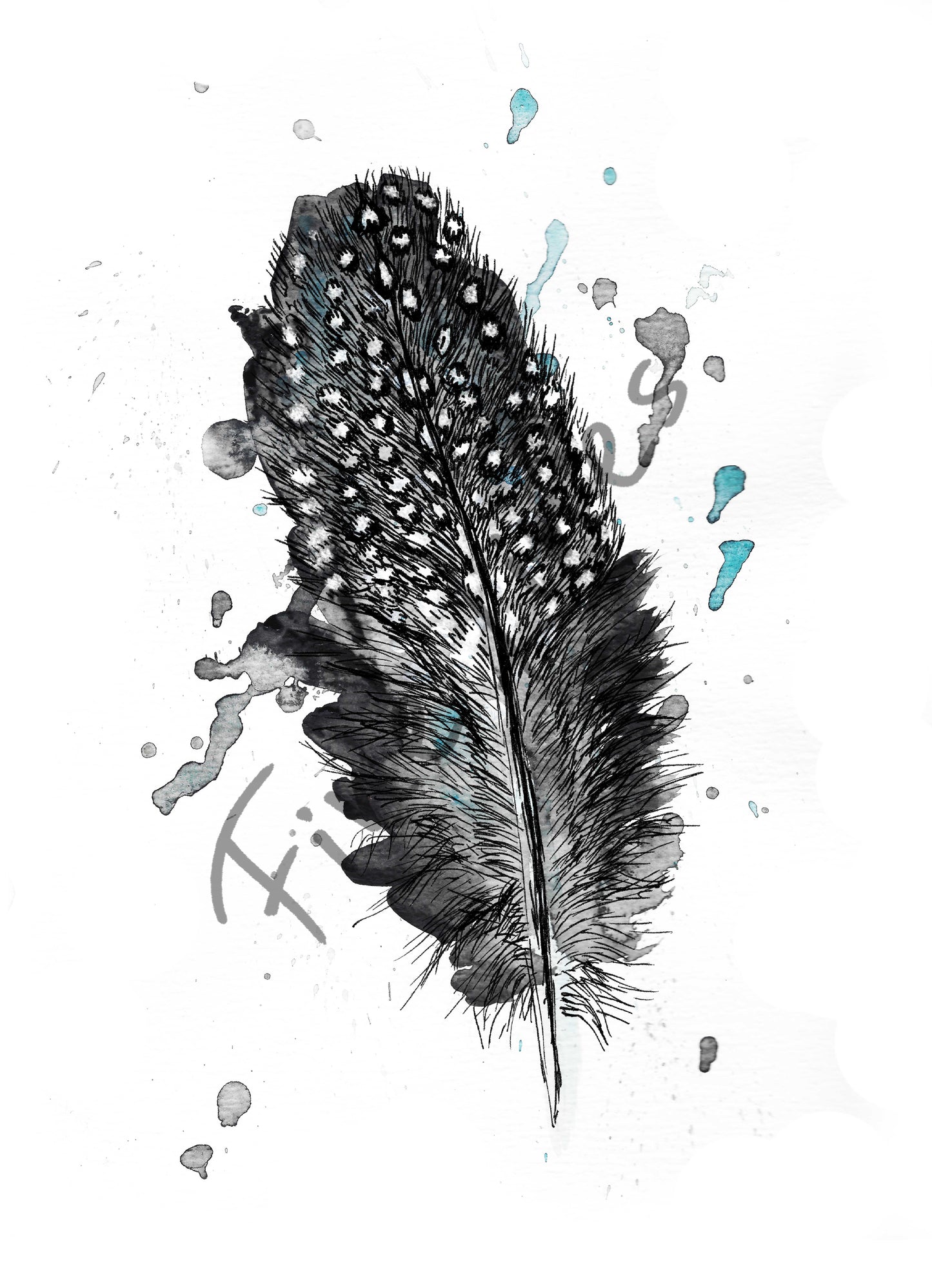 תמונה להדפסה נוצה של פניניה - rachelsfinelines