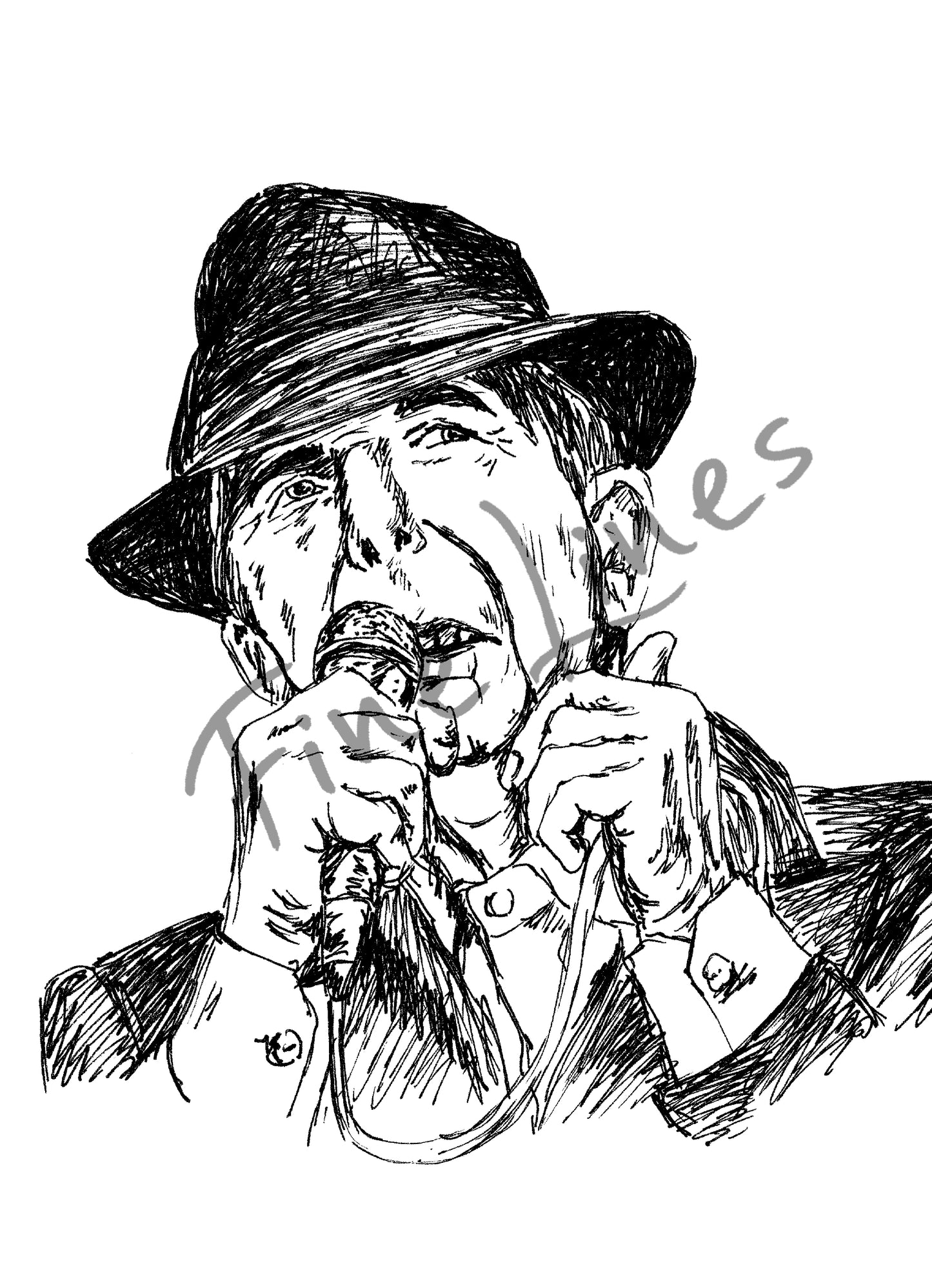 תמונה להדפסה ומיסגור לאונרד כהן - rachelsfinelines