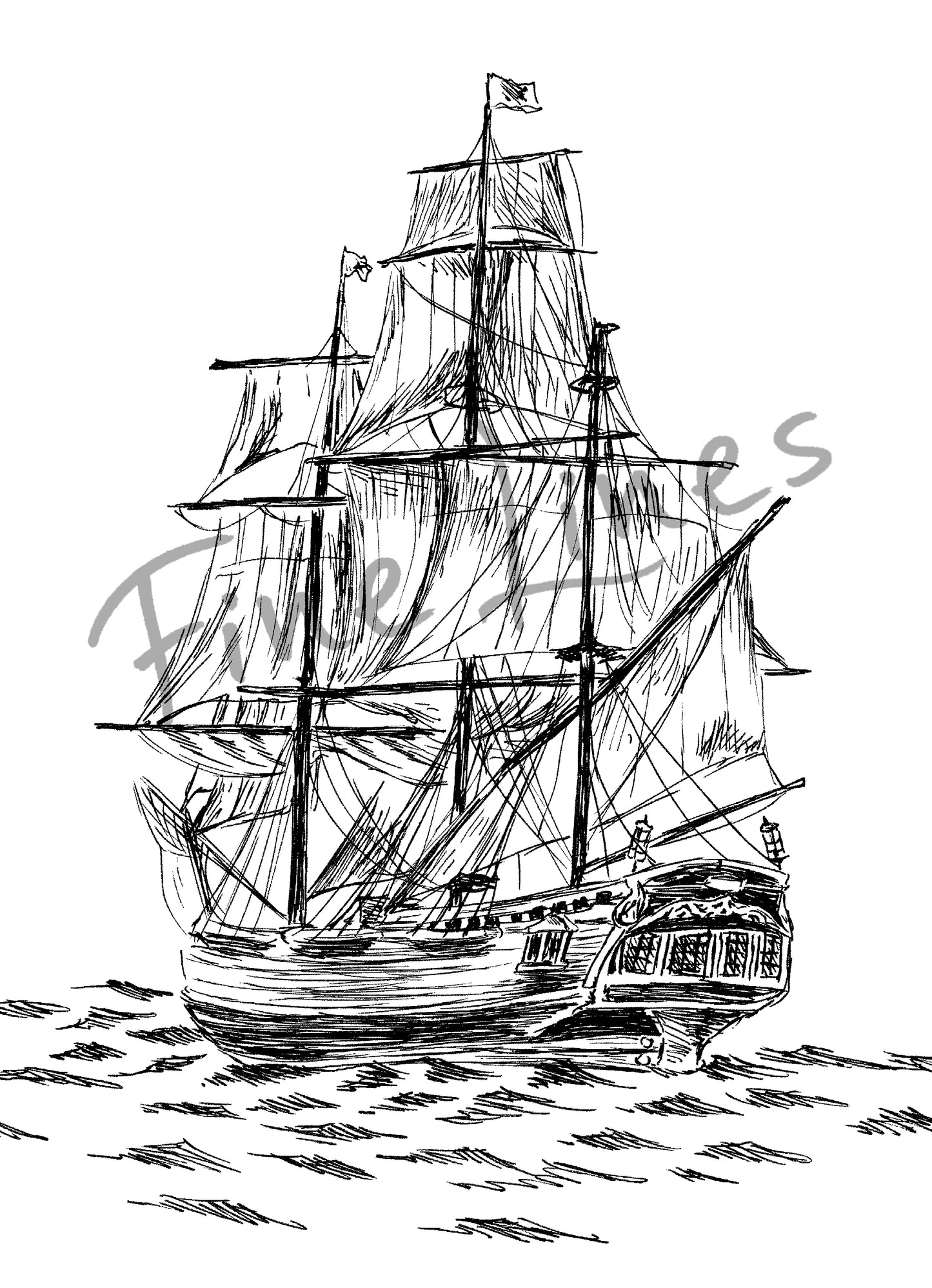 תמונה להדפסה ומיסגור ספינה עתיקה