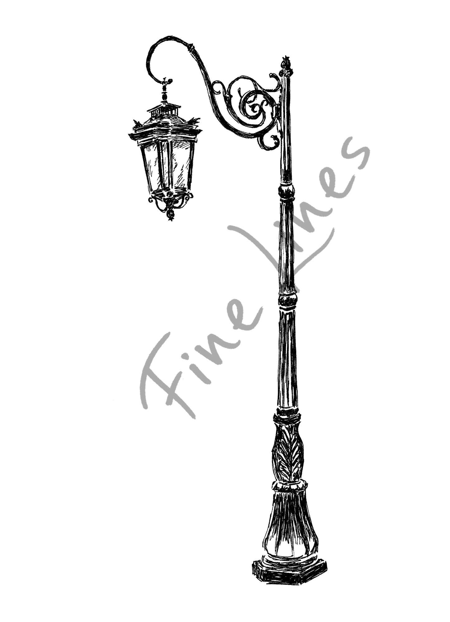 תמונה להדפסה ומיסגור פנס רחוב עתיק