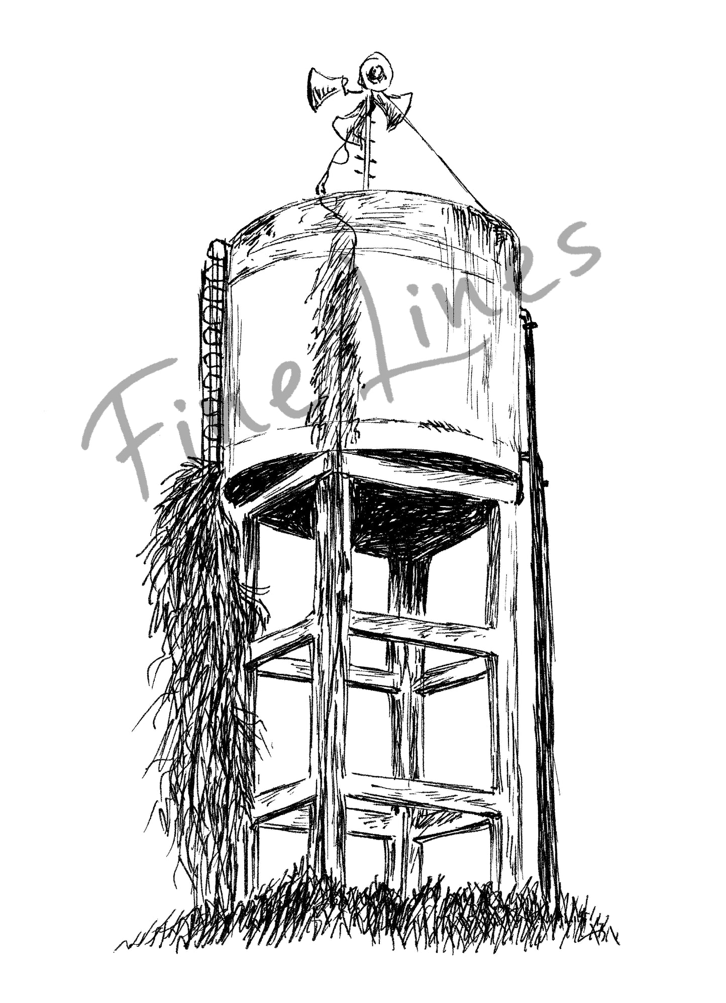 איור להדפסה מגדל מים