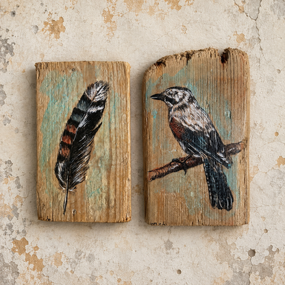 סט תמונות עורבני ונוצה - rachelsfinelines