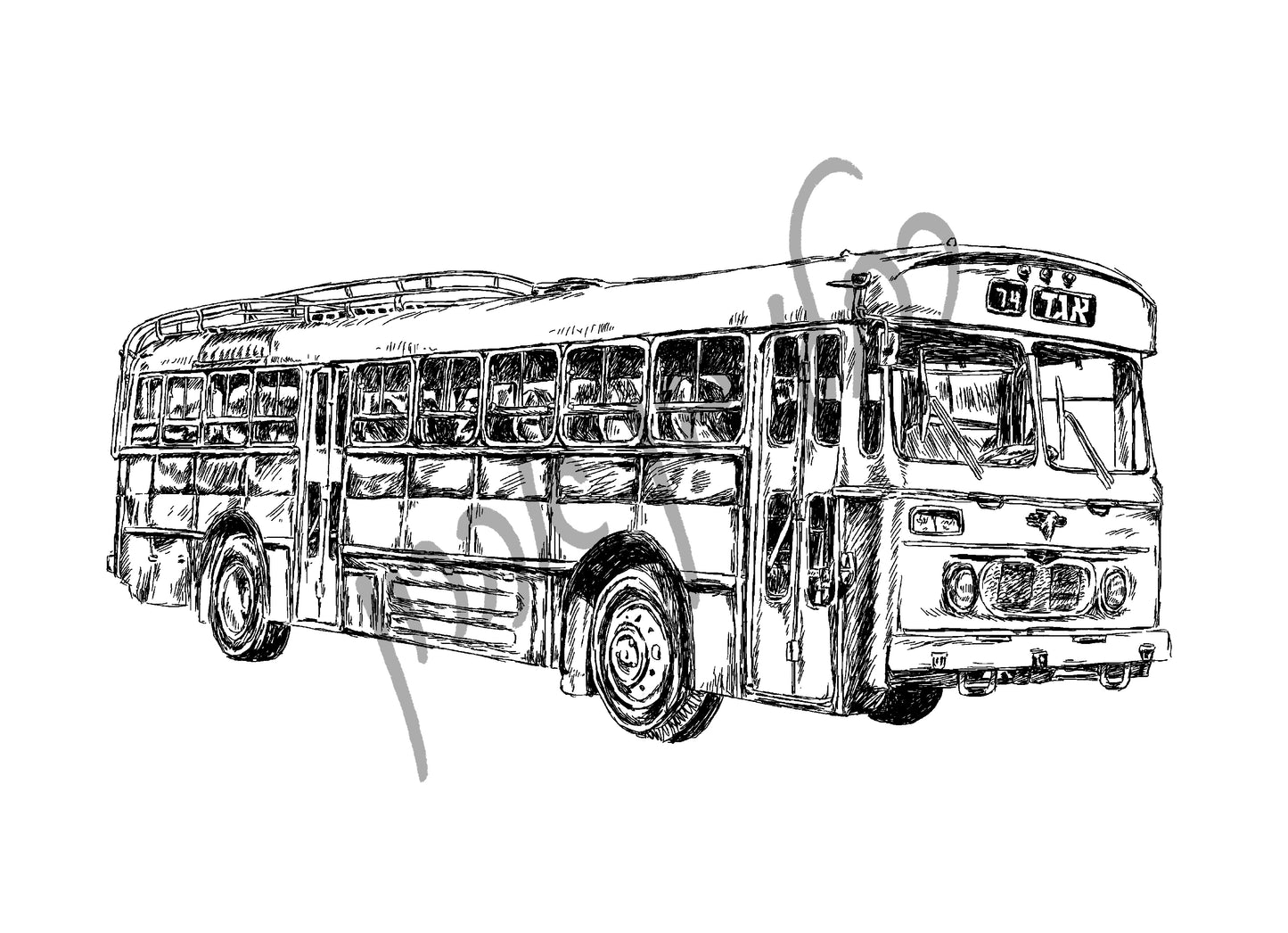 אוטובוס אגד ישן תמונה להדפסה ומיסגור