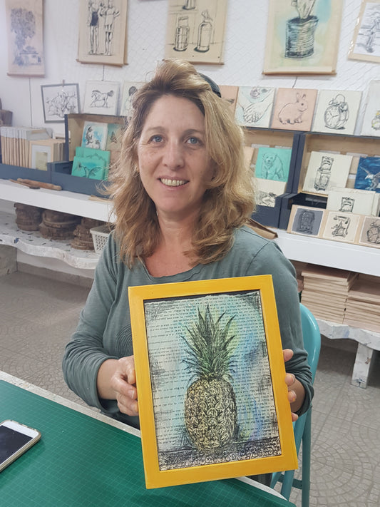 סדנת יצירה עם ספרים ישנים - סיפור של יצירה - rachelsfinelines