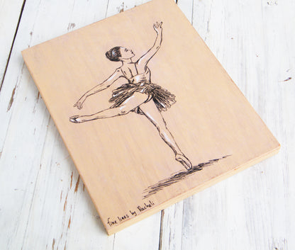 תמונה מעץ הדפס רקדנית בלט - rachelsfinelines