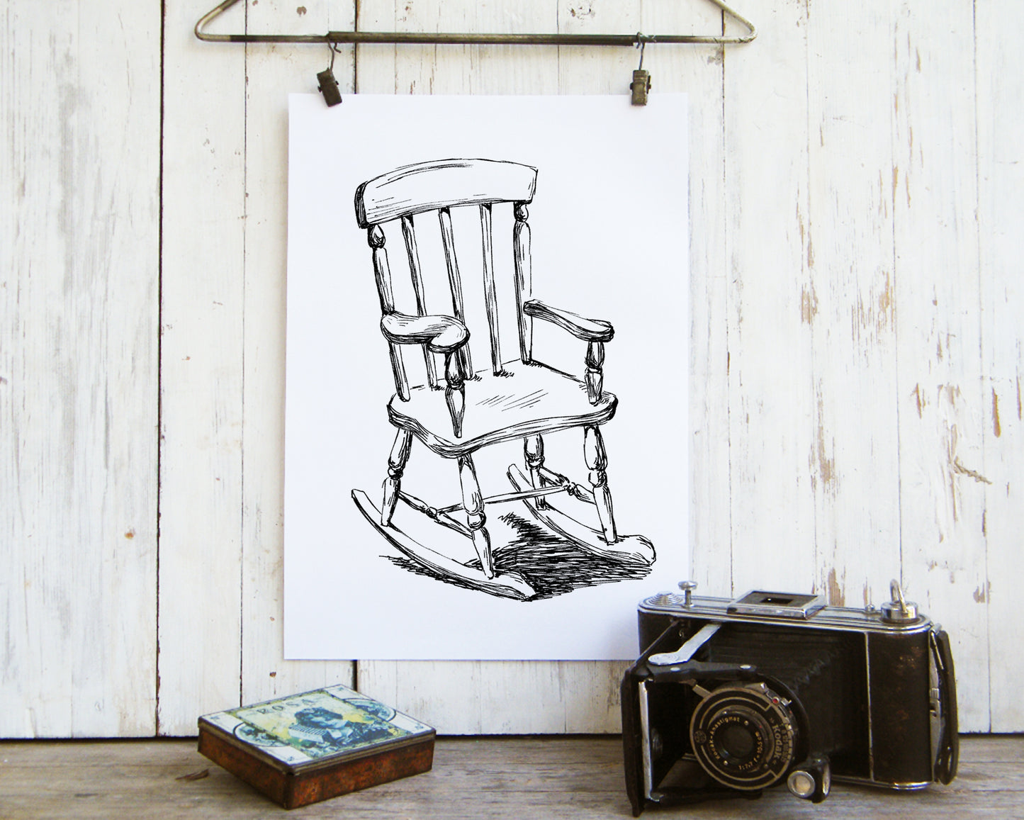 תמונה להדפסה כסא נדנדה עתיק - rachelsfinelines