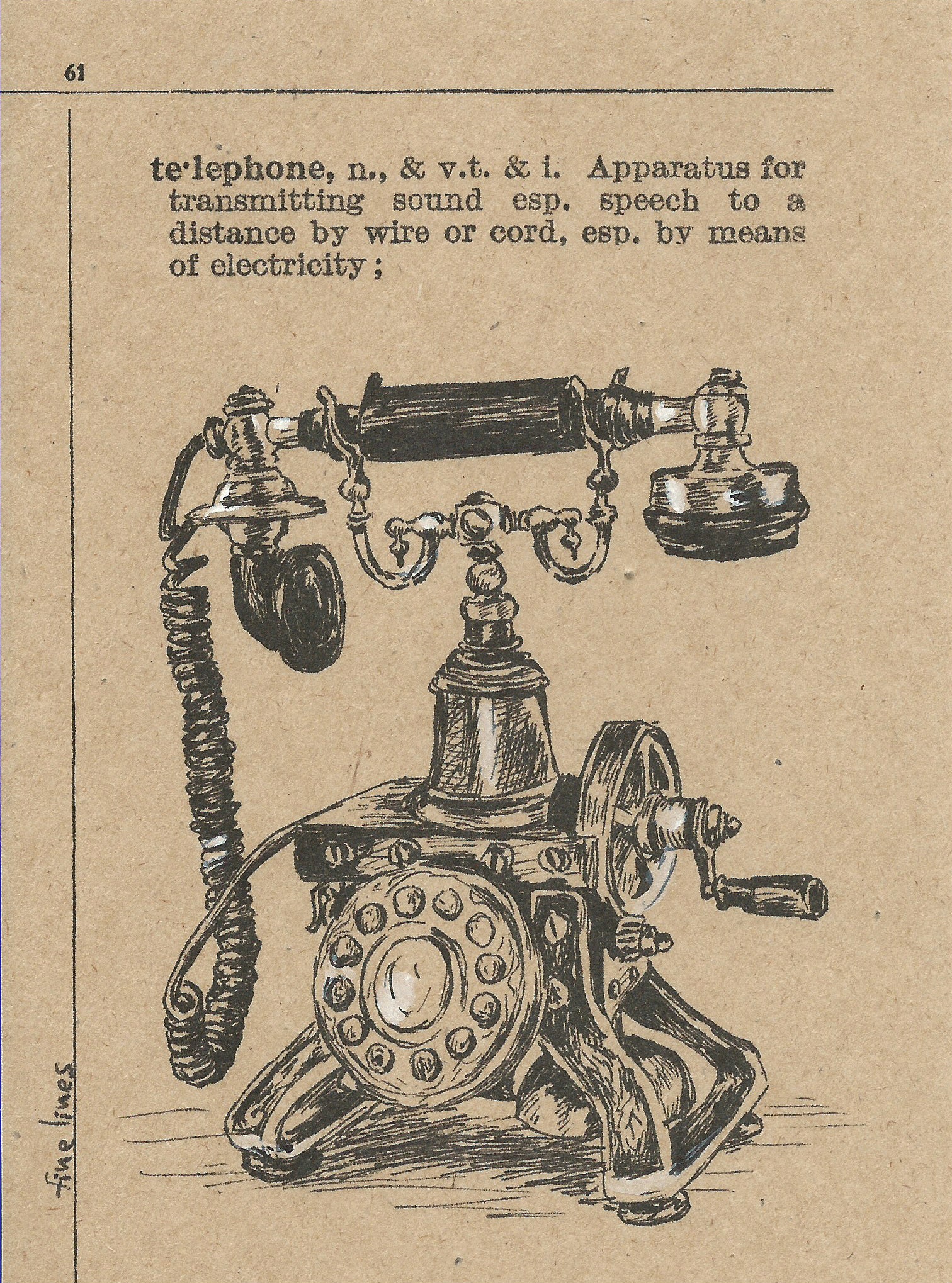 הדפס טלפון עתיק למיסגור - rachelsfinelines