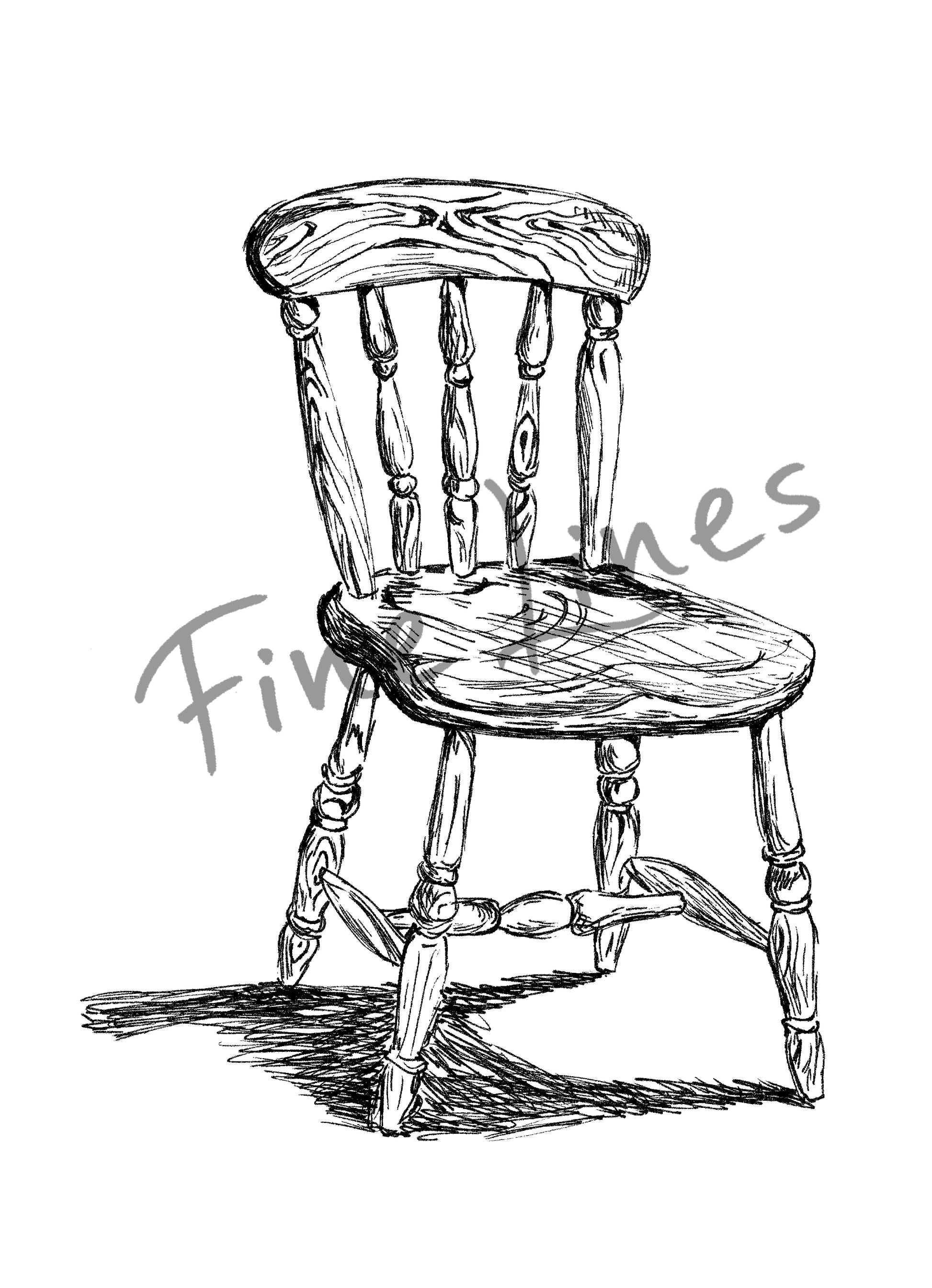 תמונה להדפסה כסא מטבח עתיק - rachelsfinelines
