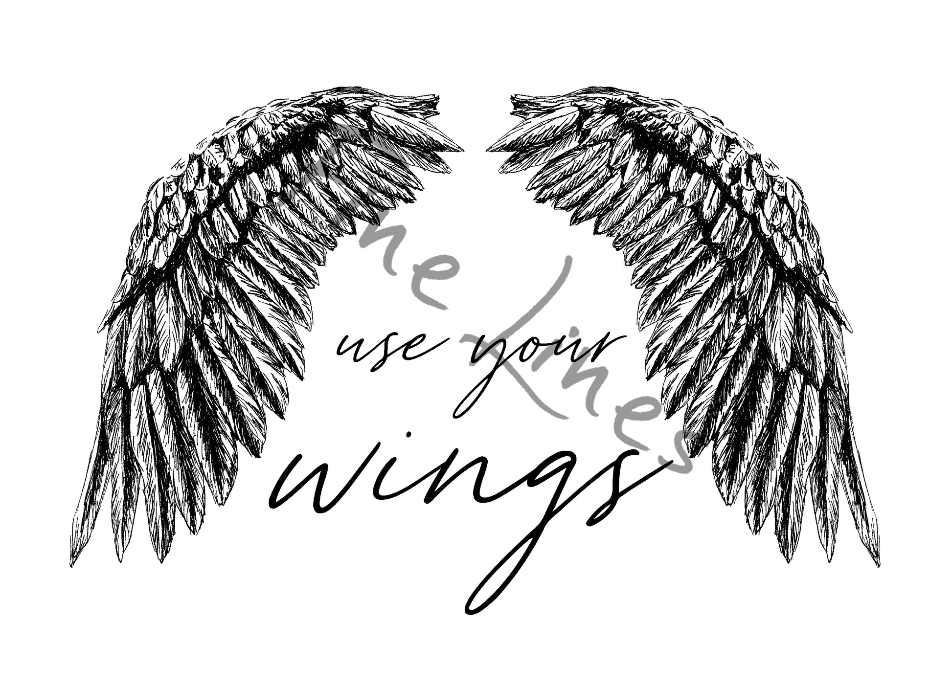 תמונה להדפסה איור כנפיים Use your wings - rachelsfinelines