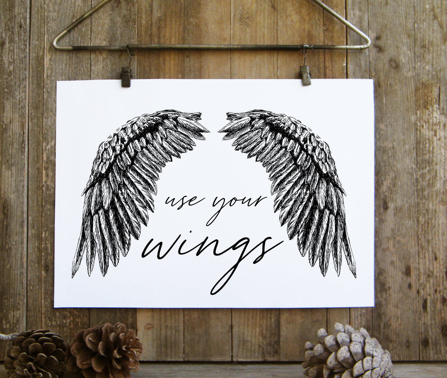 תמונה להדפסה איור כנפיים Use your wings - rachelsfinelines