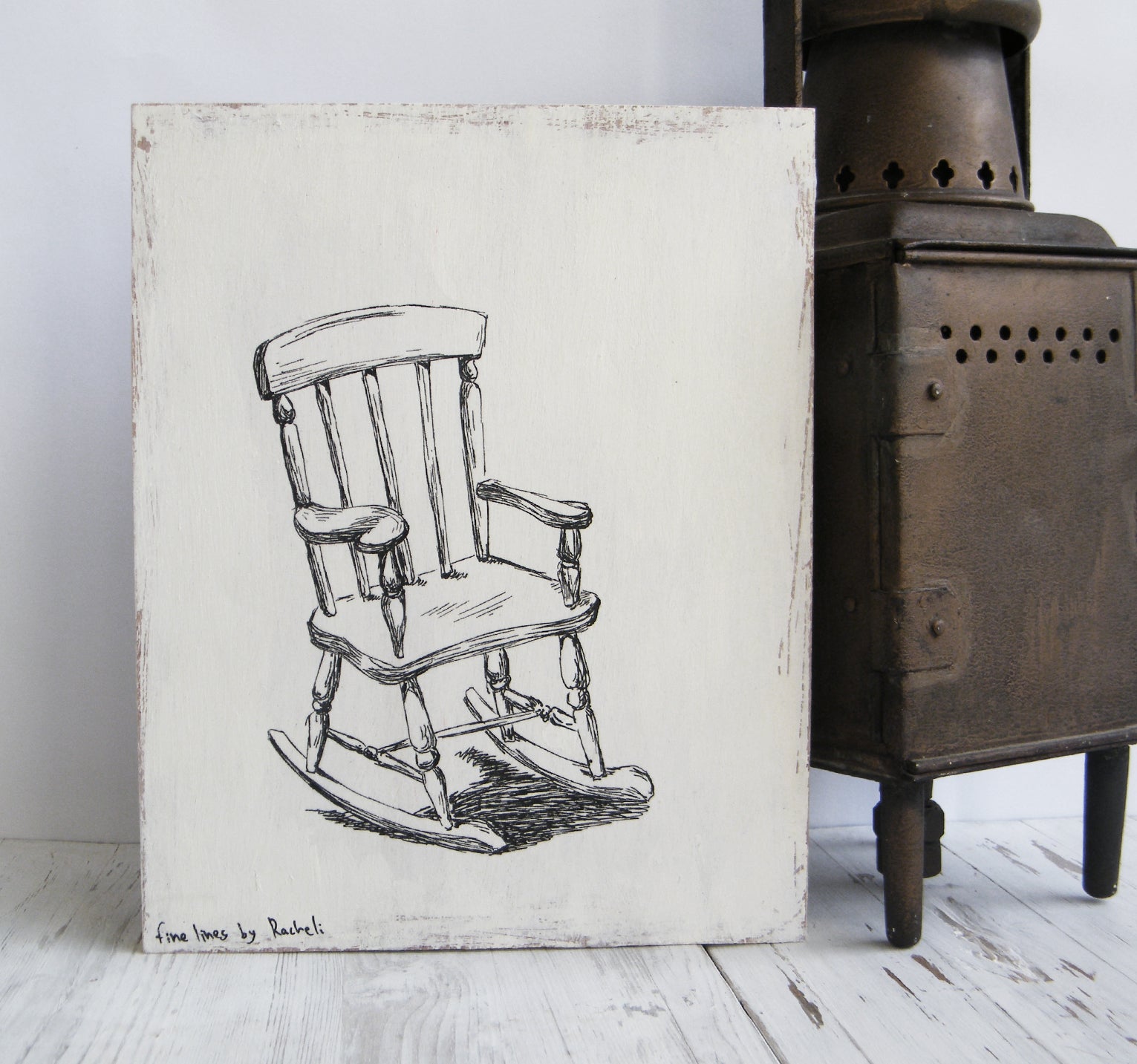 תמונה מעץ הדפס כסא נדנדה - rachelsfinelines