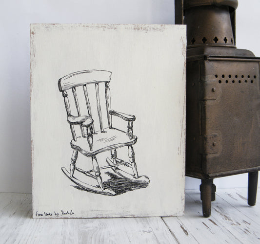 תמונה מעץ הדפס כסא נדנדה - rachelsfinelines